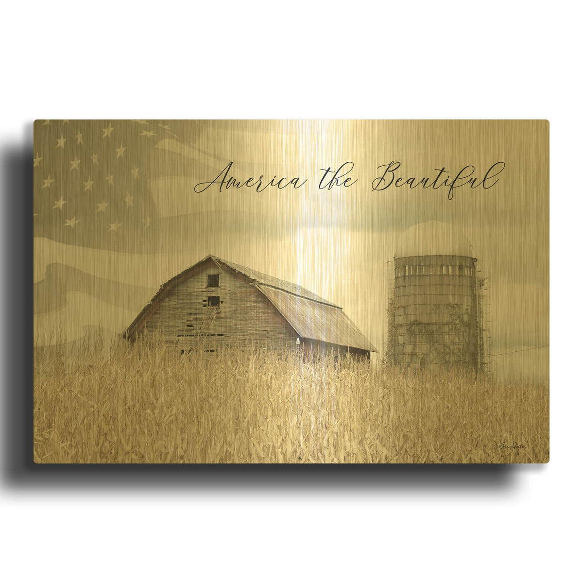 'America The Beautiful' By Lori Deiter Gold Metal Wall Art