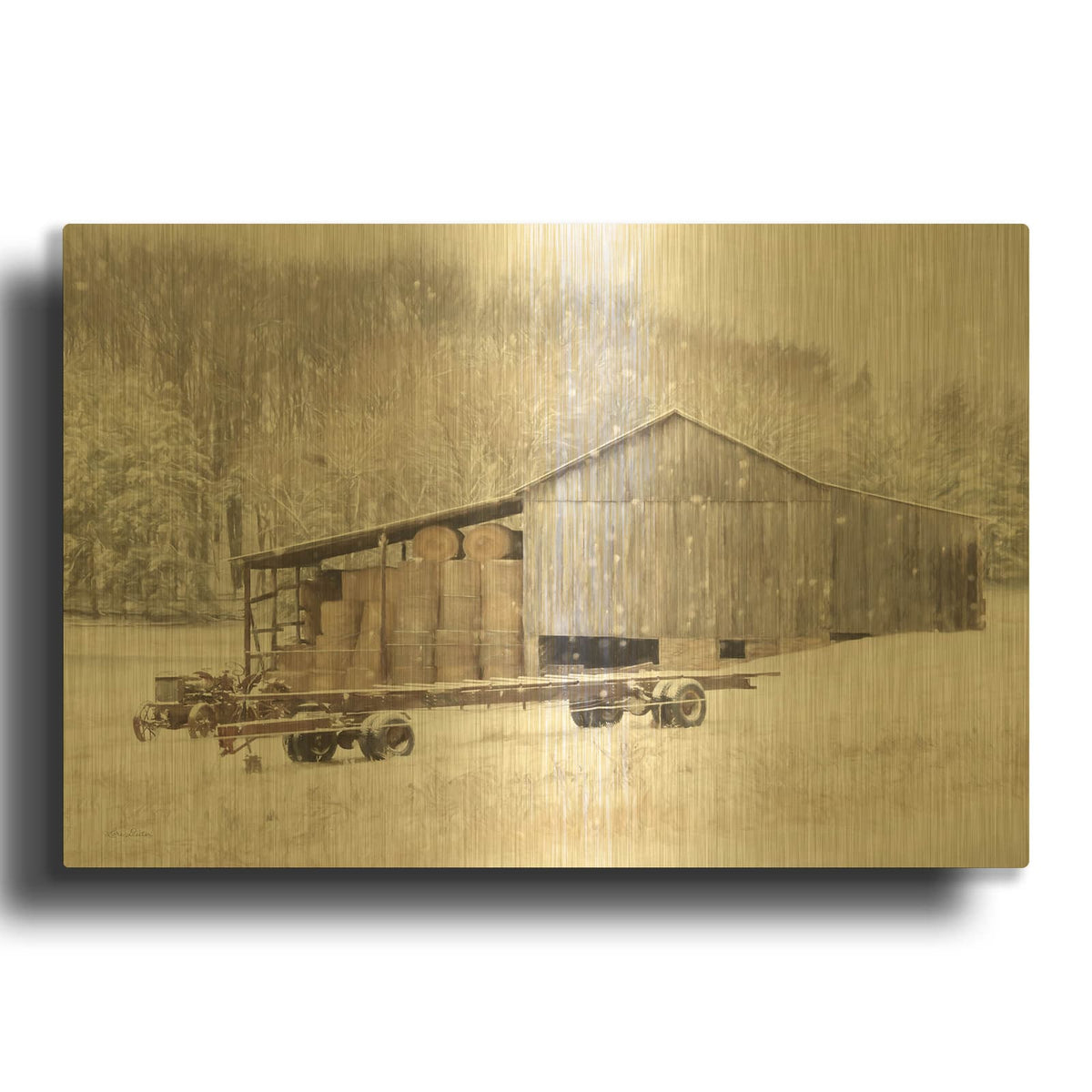 'The Farmer' By Lori Deiter Gold Metal Wall Art