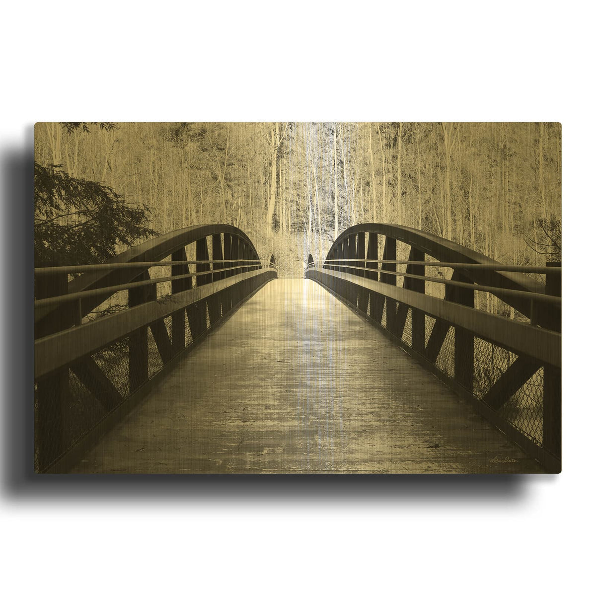 'Wiconisco Creek Bridge' By Lori Deiter Gold Metal Wall Art