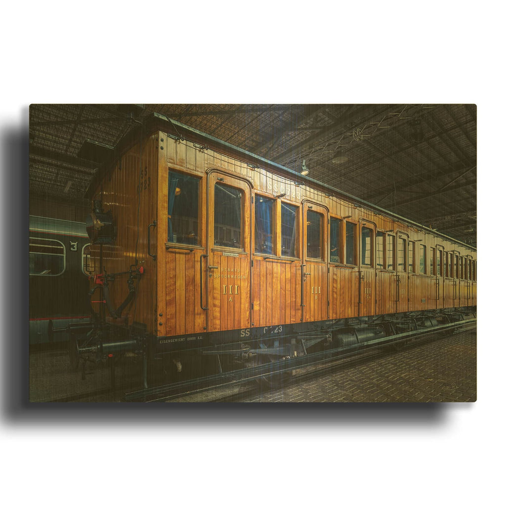 'Train III' By Martin Podt Gold Metal Wall Art