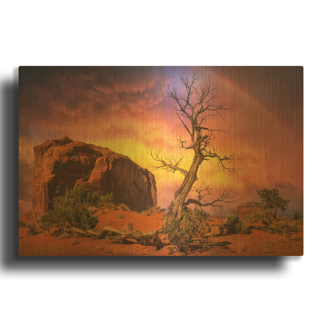 'Monument Valley Dreams' By Martin Podt Gold Metal Wall Art