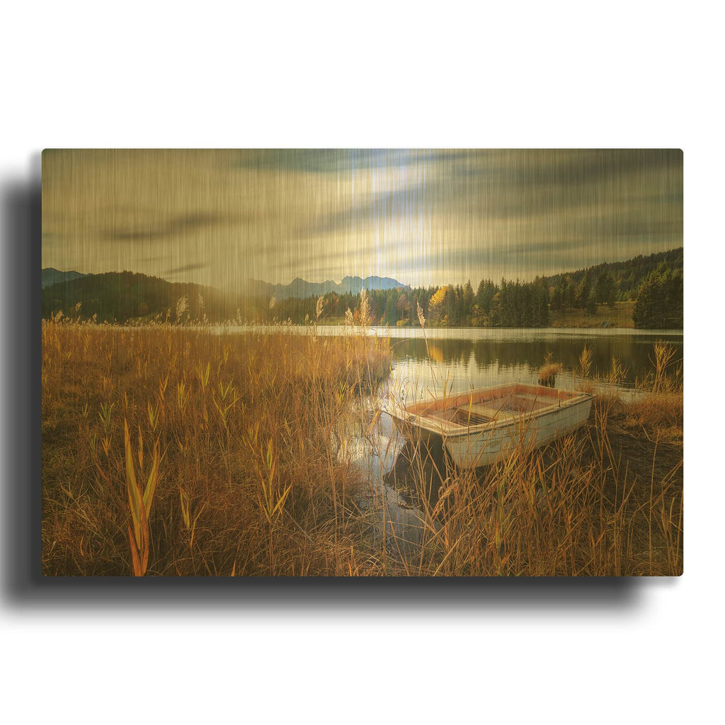 'At The Lake' By Martin Podt Gold Metal Wall Art