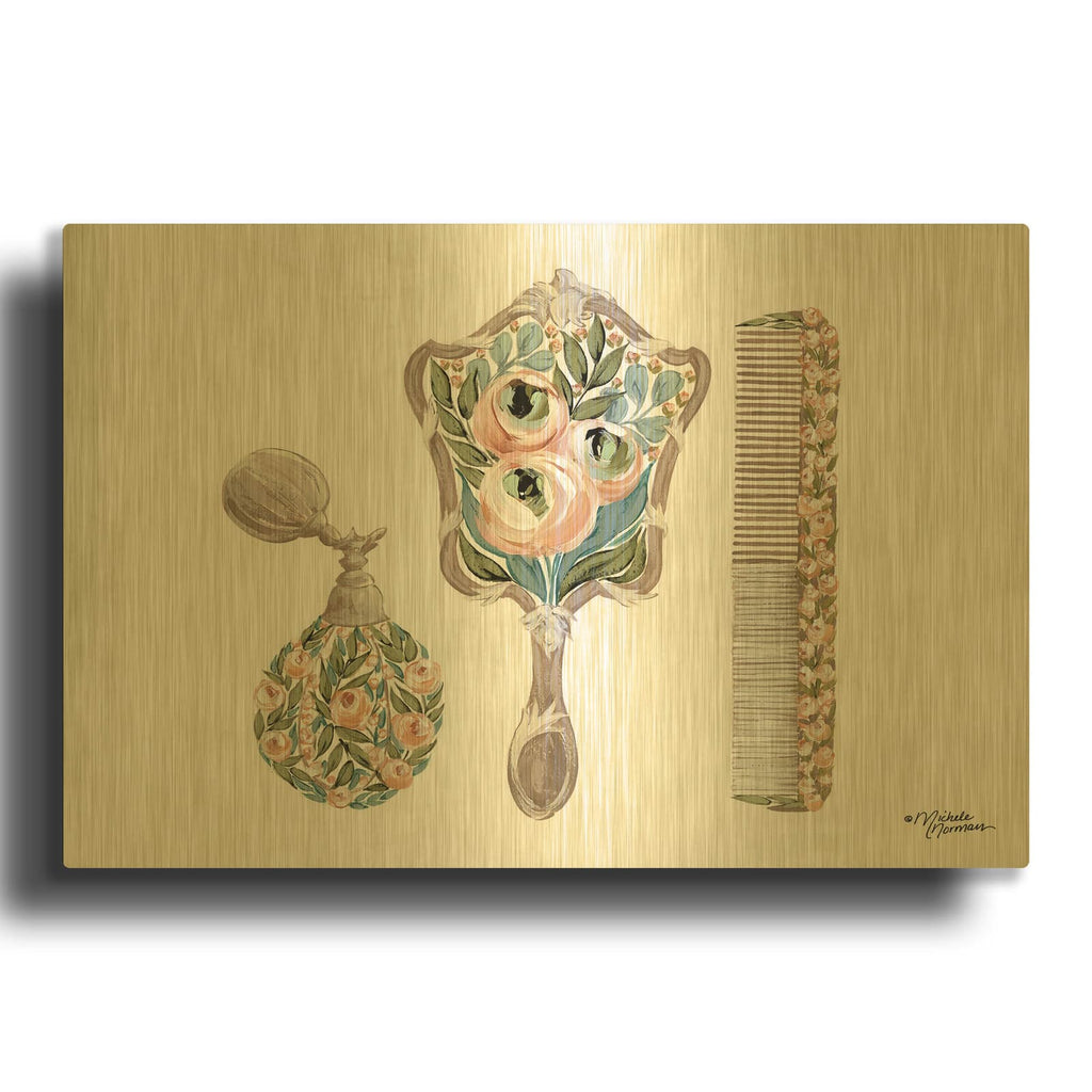 'Vanity Set' By Michele Norman Gold Metal Wall Art