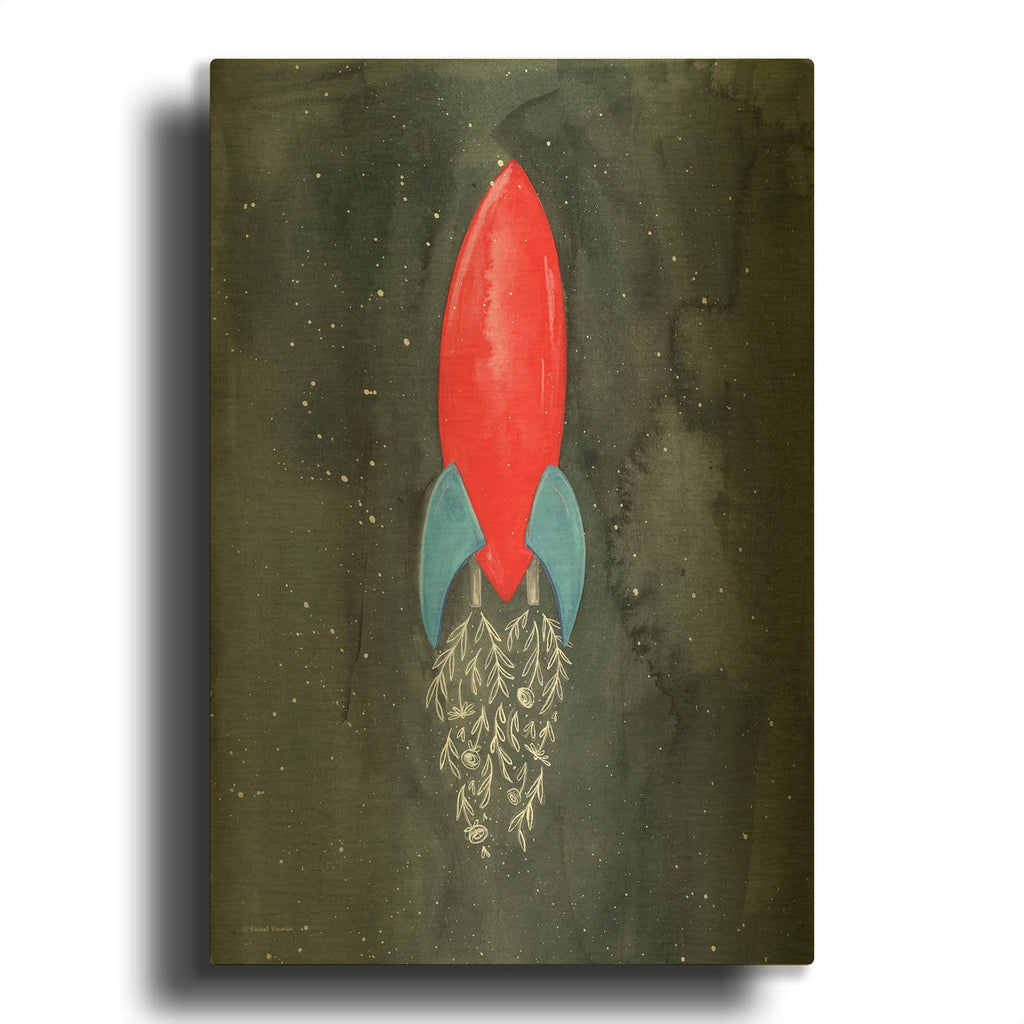 'Flower Rocket' By Rachel Nieman Gold Metal Wall Art