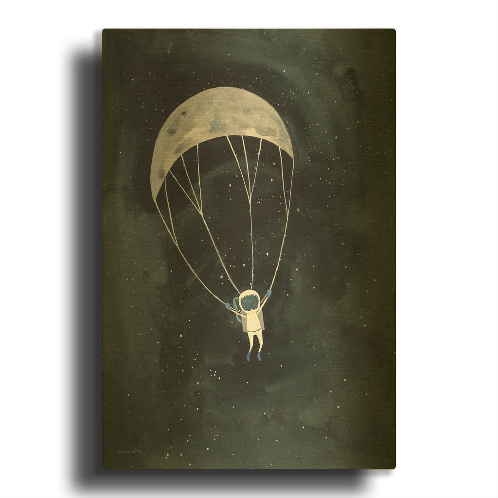 'Parachute Moon' By Rachel Nieman Gold Metal Wall Art