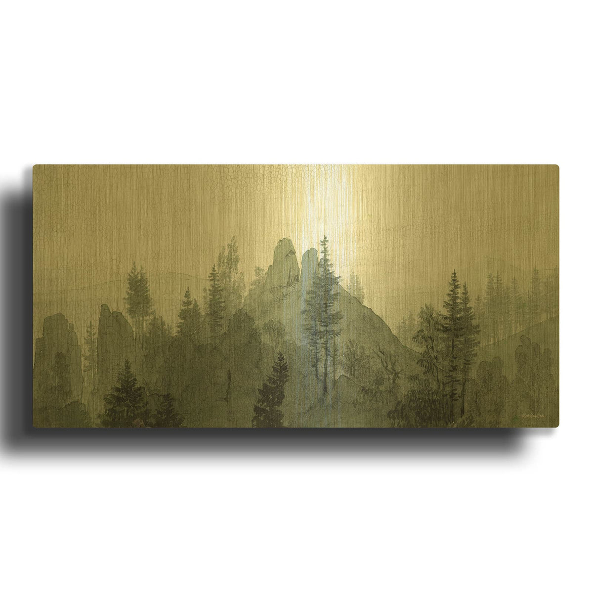 'Above The Tree Lines' By Stellar Design Studio Gold Metal Wall Art