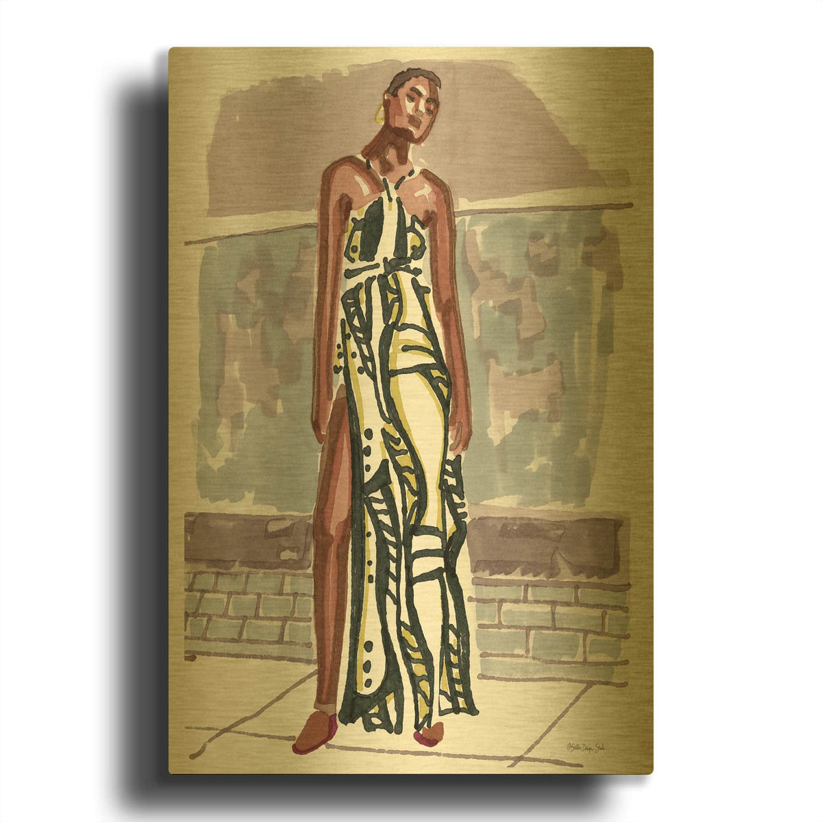 'Fashion In The City 1' By Stellar Design Studio Gold Metal Wall Art