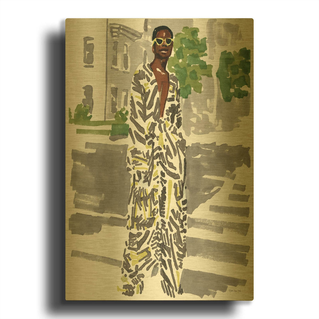 'Fashion In The City 2' By Stellar Design Studio Gold Metal Wall Art