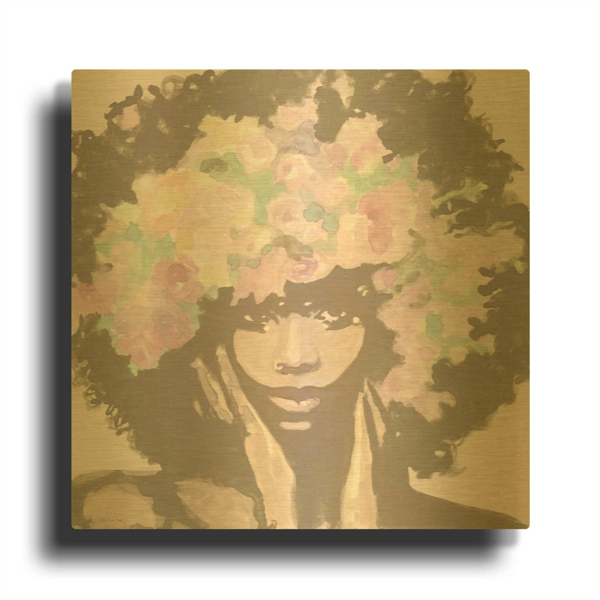 'Floral Crown 1' By Stellar Design Studio Gold Metal Wall Art