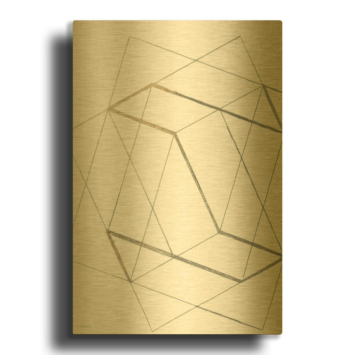 'Lines In My Mind 1' By Stellar Design Studio Gold Metal Wall Art