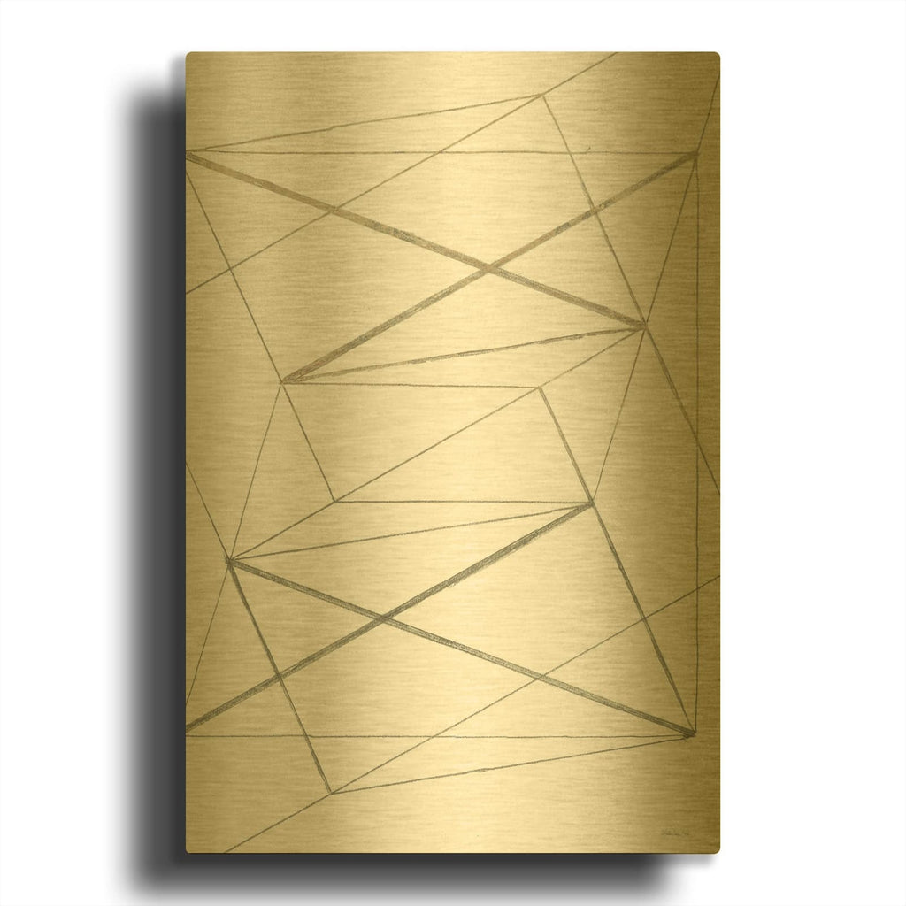 'Lines In My Mind 2' By Stellar Design Studio Gold Metal Wall Art