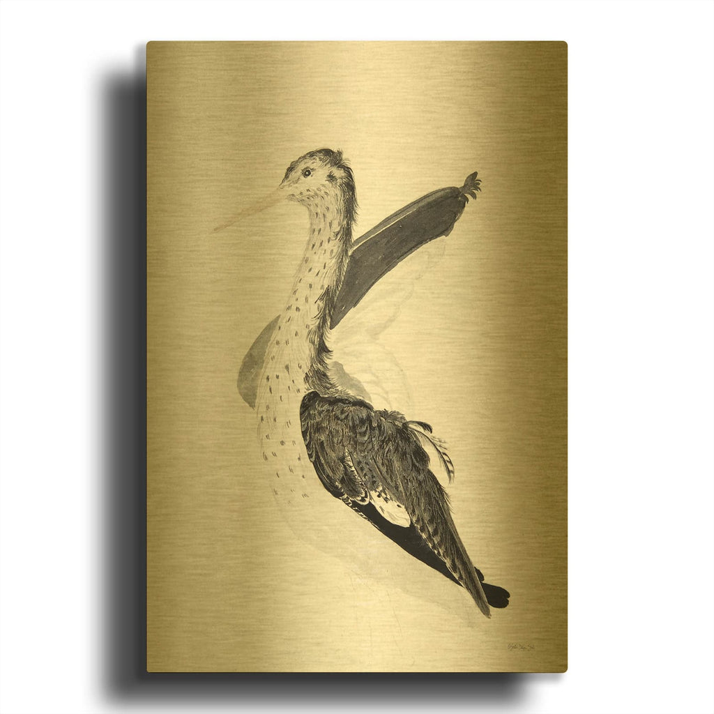 'Long Billed Bird' By Stellar Design Studio Gold Metal Wall Art