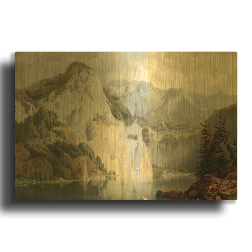 'Mountain View' By Stellar Design Studio Gold Metal Wall Art
