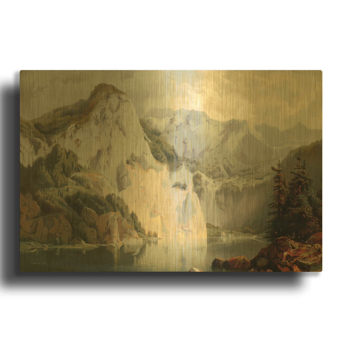 'Mountain View' By Stellar Design Studio Gold Metal Wall Art