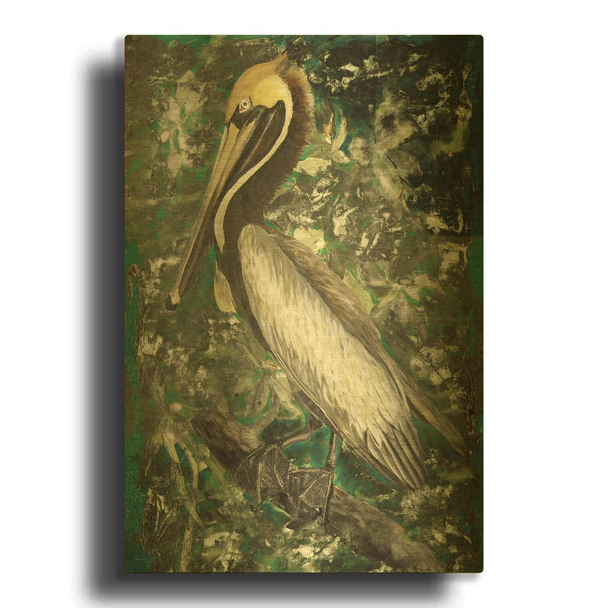 'Perched Pelican' By Stellar Design Studio Gold Metal Wall Art