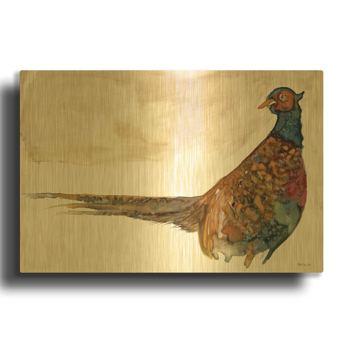 'Pheasant 1' By Stellar Design Studio Gold Metal Wall Art