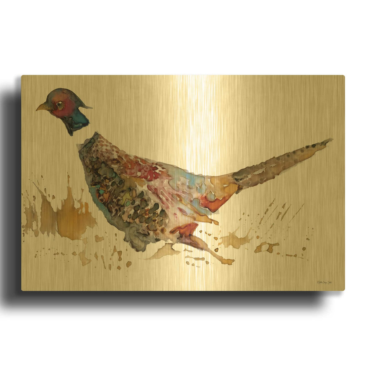 'Pheasant 2' By Stellar Design Studio Gold Metal Wall Art