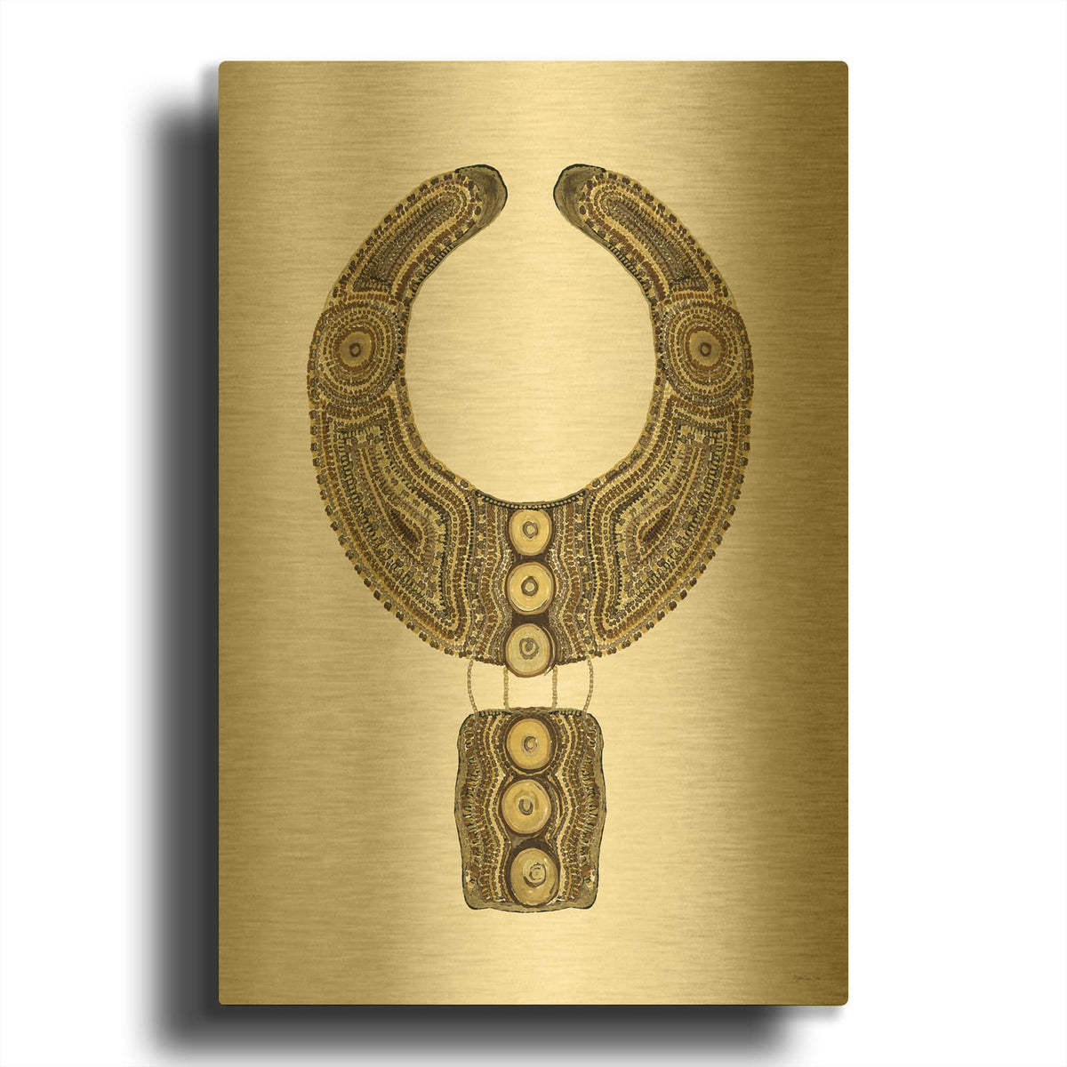 'Tribal Collar' By Stellar Design Studio Gold Metal Wall Art