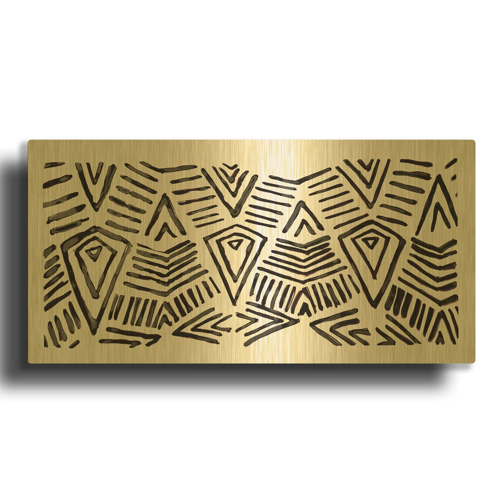 'Tribal Panel' By Stellar Design Studio Gold Metal Wall Art