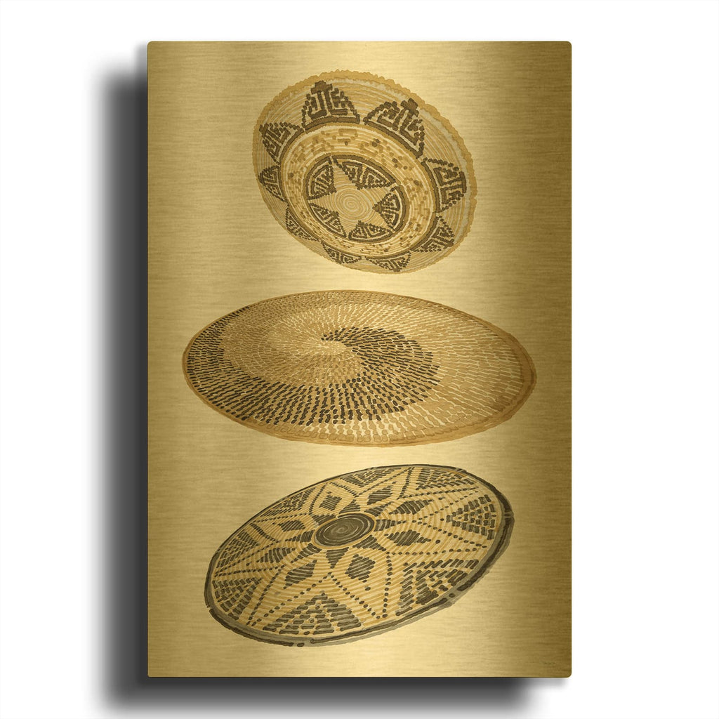 'Woven Plates' By Stellar Design Studio Gold Metal Wall Art