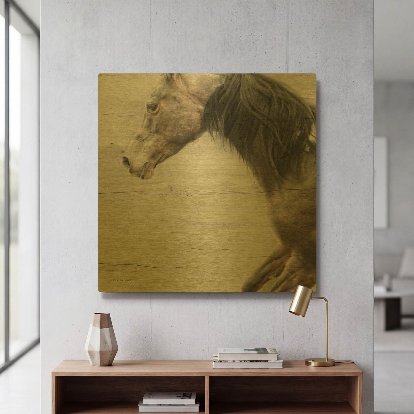 'Distant' By Kari Brooks Gold Metal Wall Art