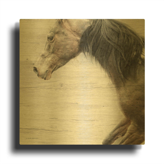 'Distant' By Kari Brooks Gold Metal Wall Art