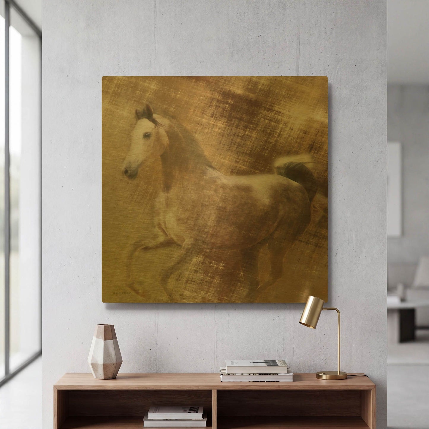 'Golden Grey' By Kari Brooks Gold Metal Wall Art