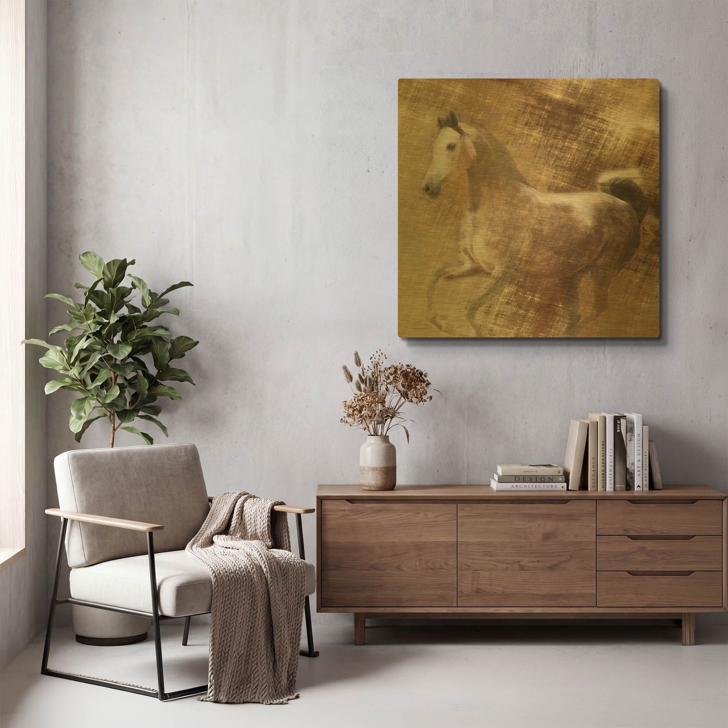 'Golden Grey' By Kari Brooks Gold Metal Wall Art