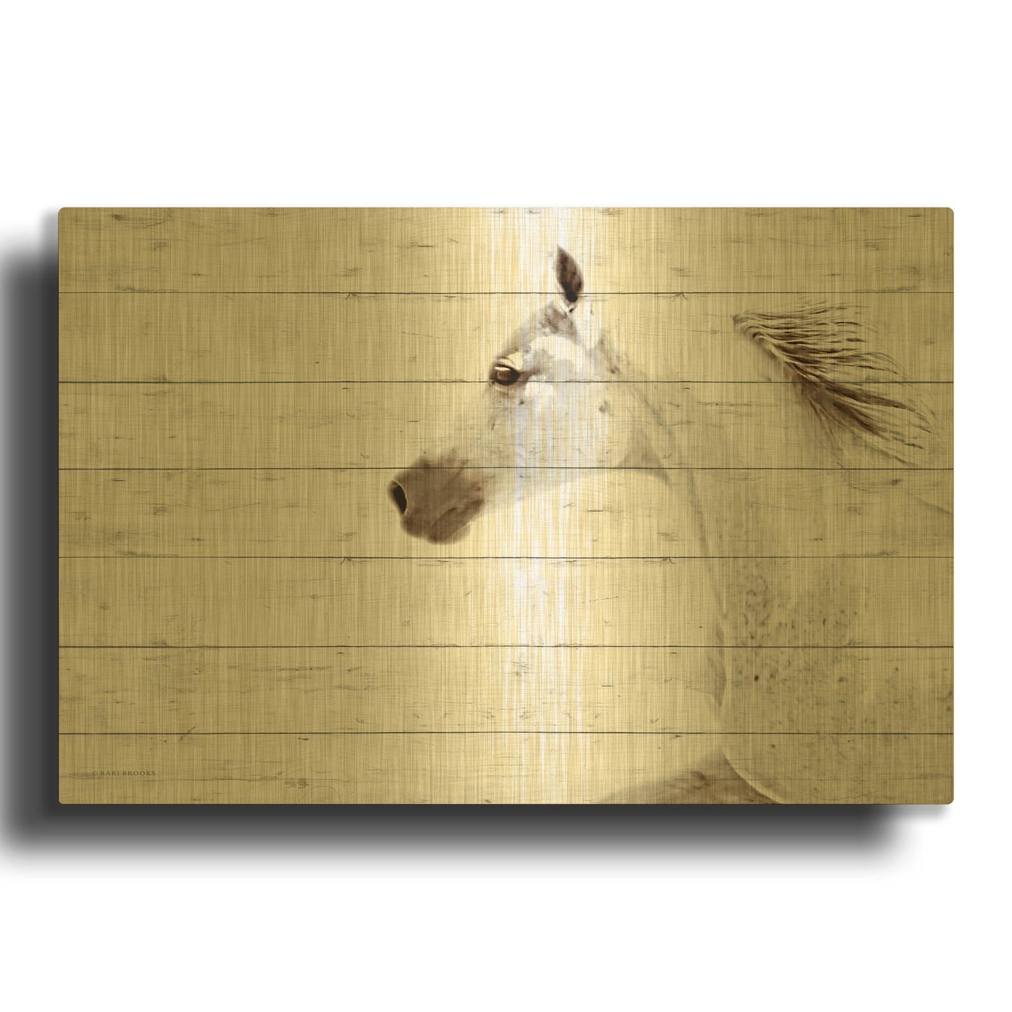 'Moonbay' By Kari Brooks Gold Metal Wall Art
