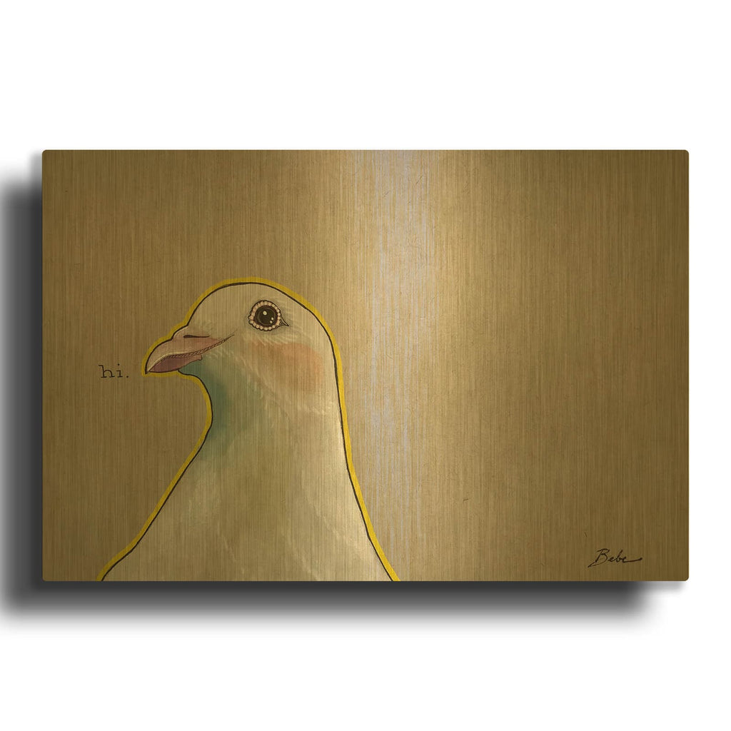 'A Dove' By Bebe Keith Gold Metal Wall Art