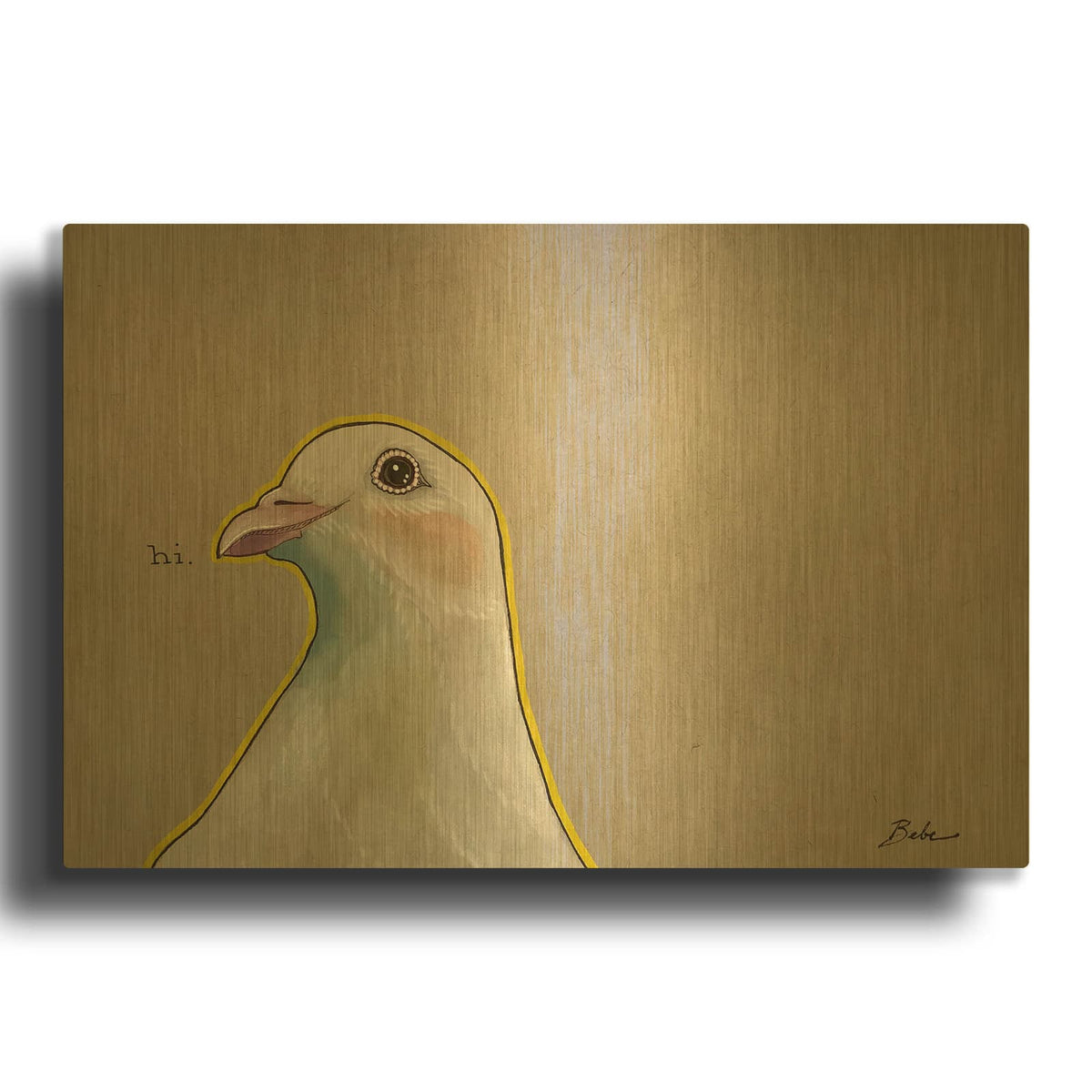 'A Dove' By Bebe Keith Gold Metal Wall Art