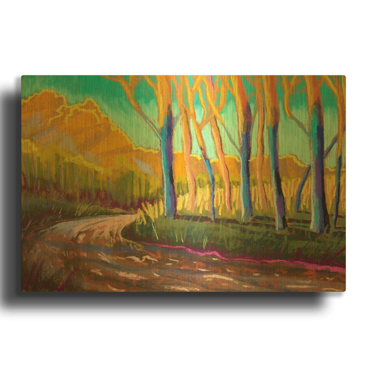 'Around The Bend' By Bebe Keith Gold Metal Wall Art