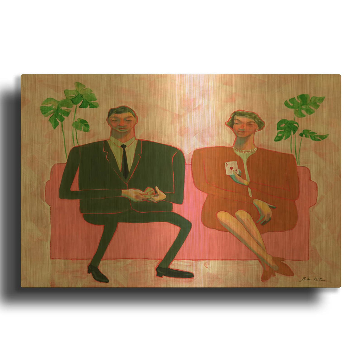 'Magic Trick' By Bebe Keith Gold Metal Wall Art