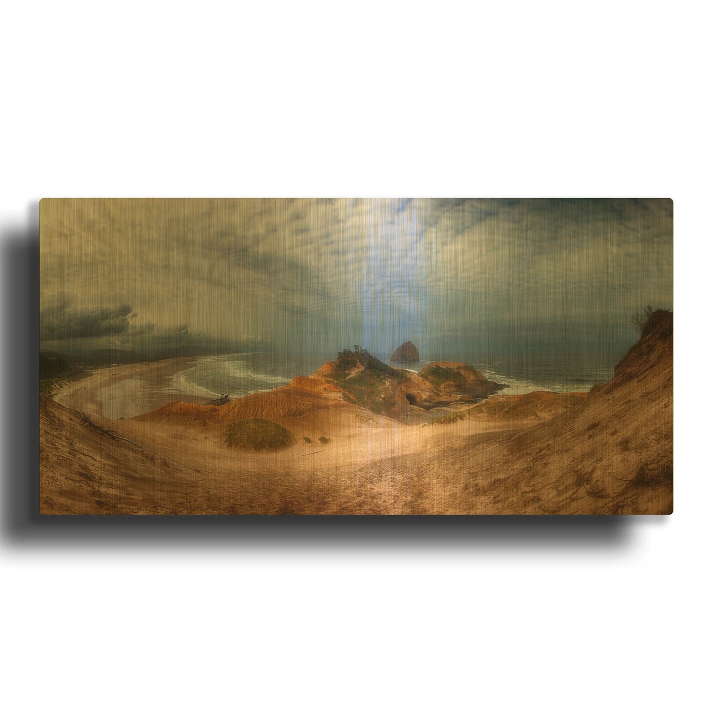 'Kiwanda Pano' By Darren White Gold Metal Wall Art