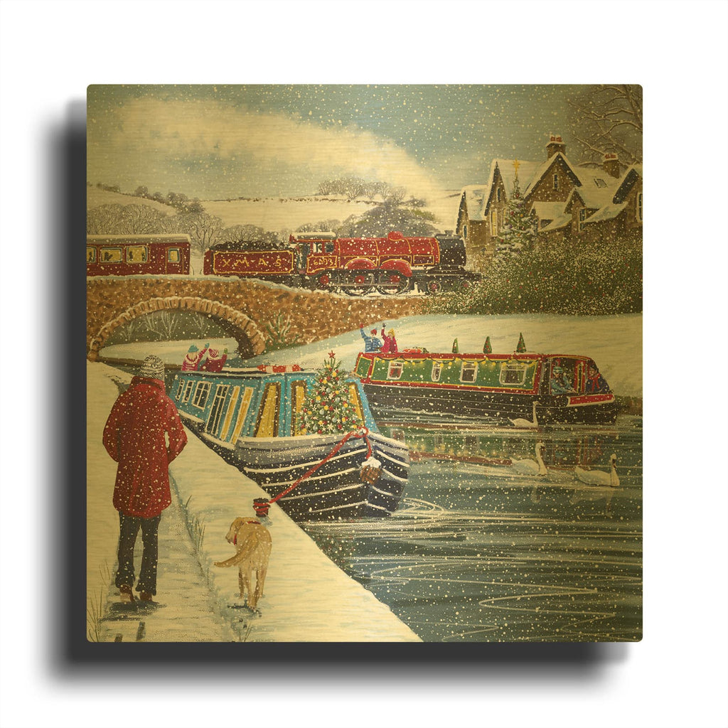 'Christmas On The Canals' By Elle Media Group Ltd Gold Metal Wall Art
