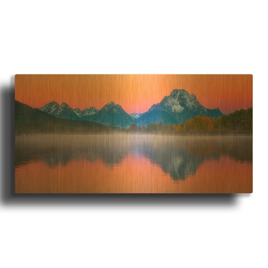 'Majestic Morning Views finalcopy' By Darren White Gold Metal Wall Art