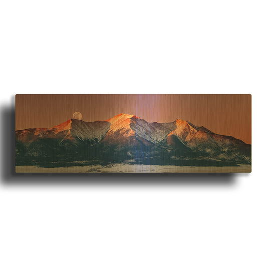 'Mount Princeton Moonset at Sunrise' By Darren White Gold Metal Wall Art