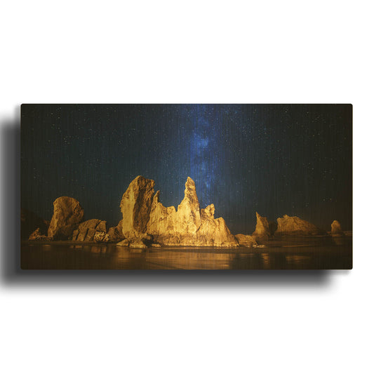 'Oregon NightsMaster' By Darren White Gold Metal Wall Art