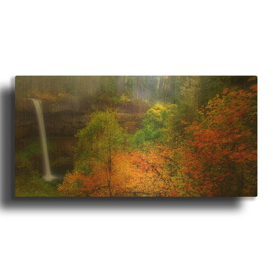 'Silver Falls Pano' By Darren White Gold Metal Wall Art