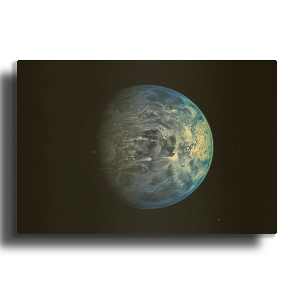 'NASA Hubble Finds a True Blue Planet-' By NASA Space Photos Gold Metal Wall Art