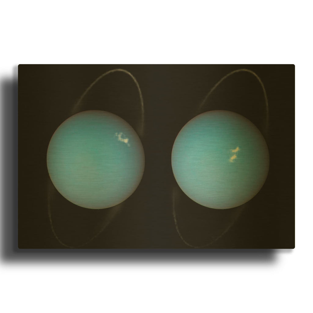 'Alien aurorae spotted on Uranus by Hubble' By NASA Space Photos Gold Metal Wall Art