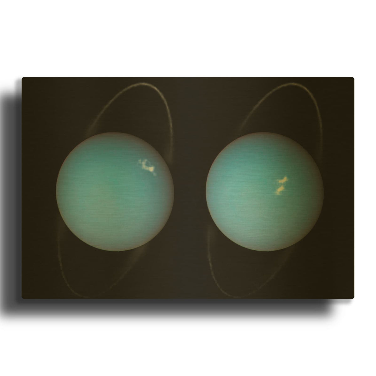 'Alien aurorae spotted on Uranus by Hubble' By NASA Space Photos Gold Metal Wall Art