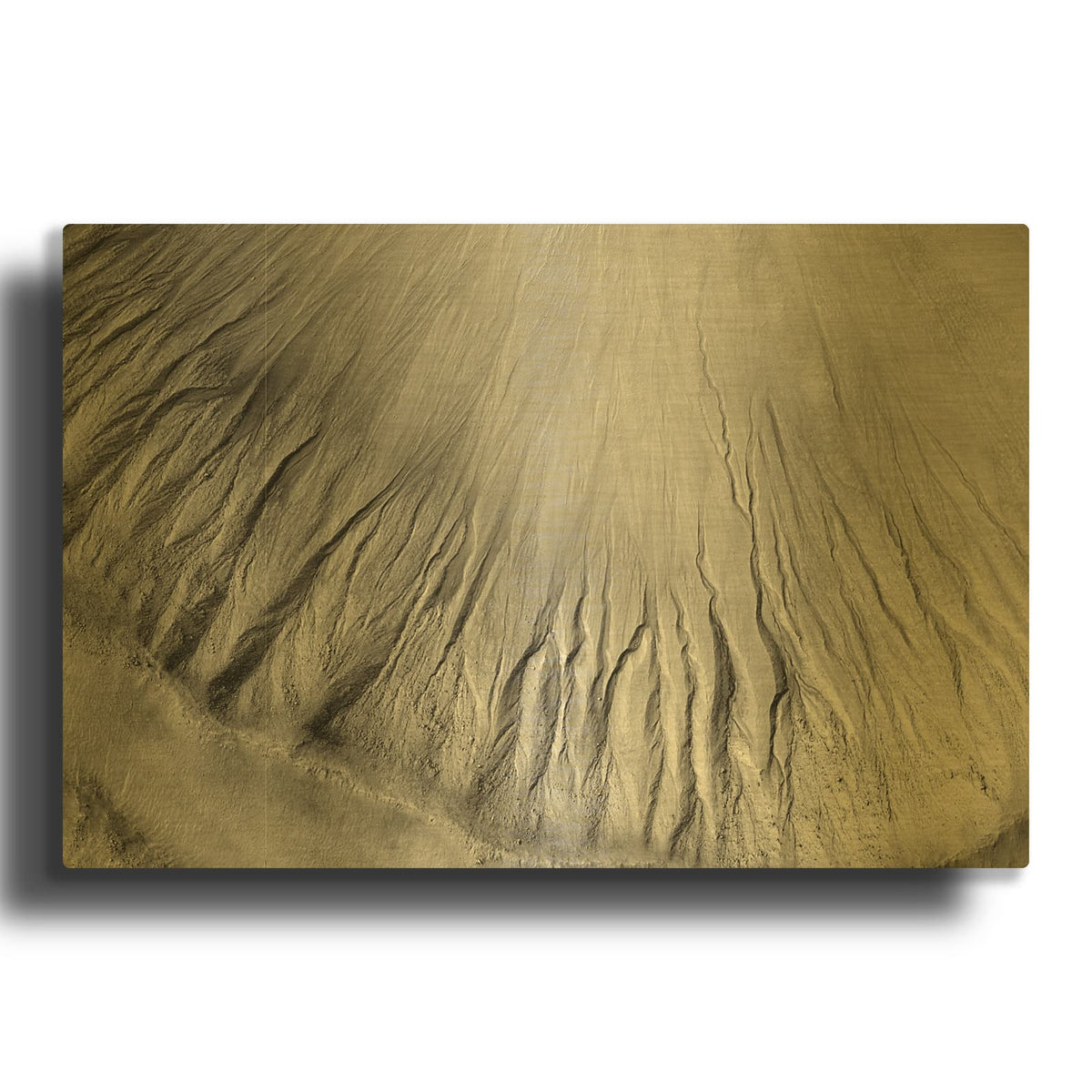 'Gullies in the Depths of Hellas-Found in Marz' By NASA Space Photos Gold Metal Wall Art