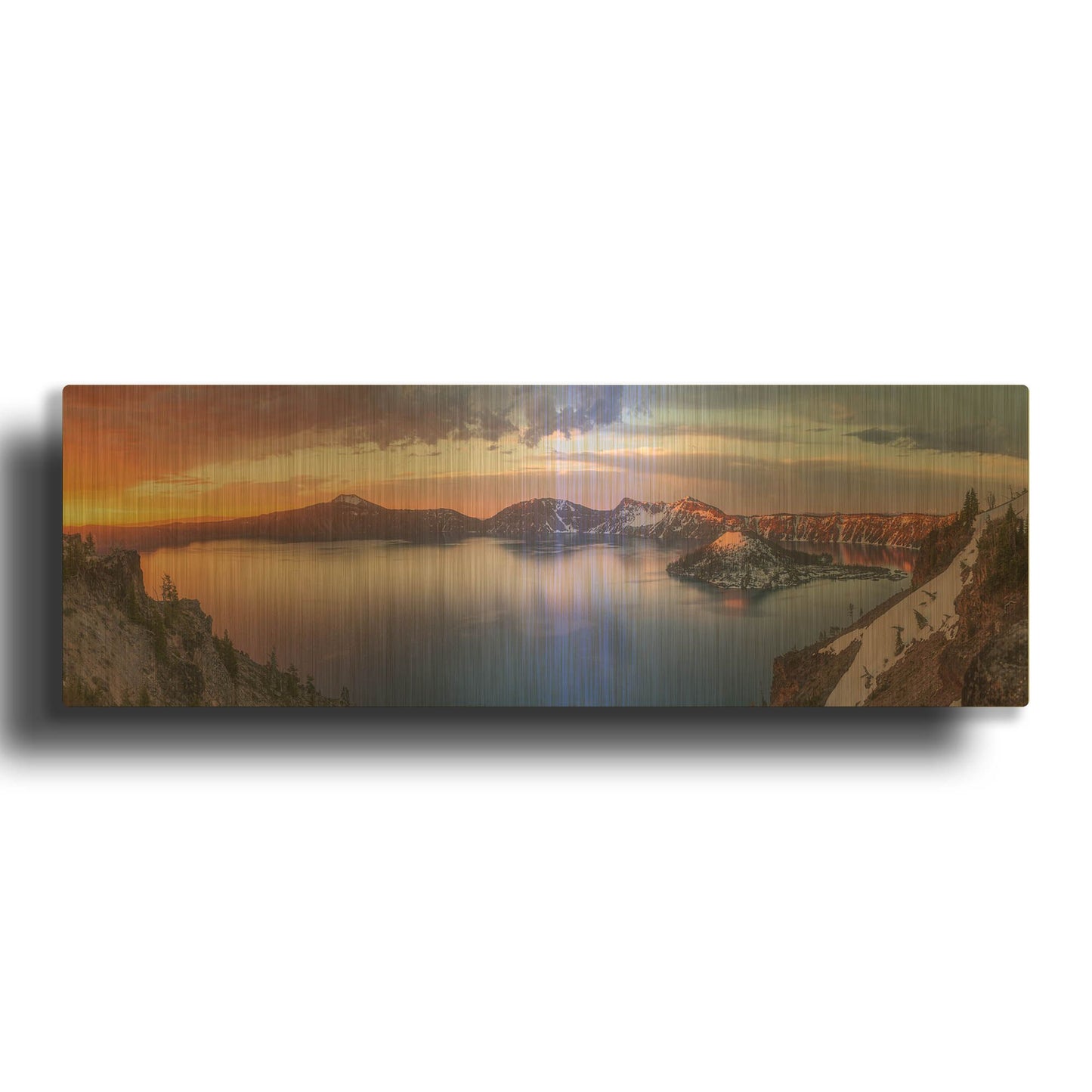 'Volcanic Sunset' By Darren White Gold Metal Wall Art
