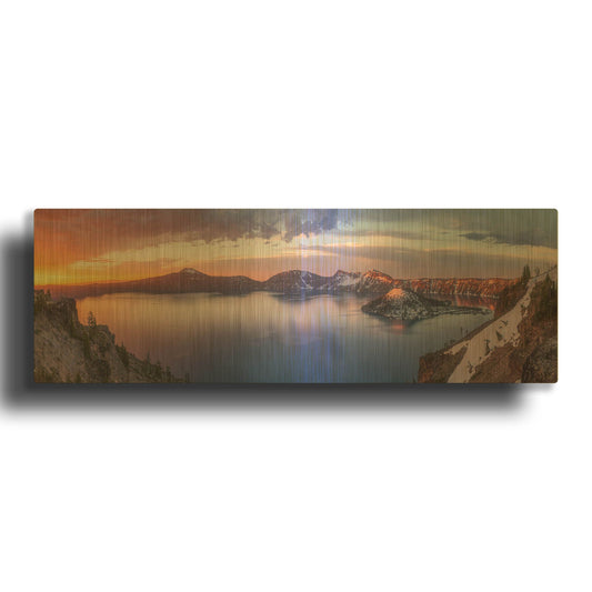 'Volcanic Sunset' By Darren White Gold Metal Wall Art
