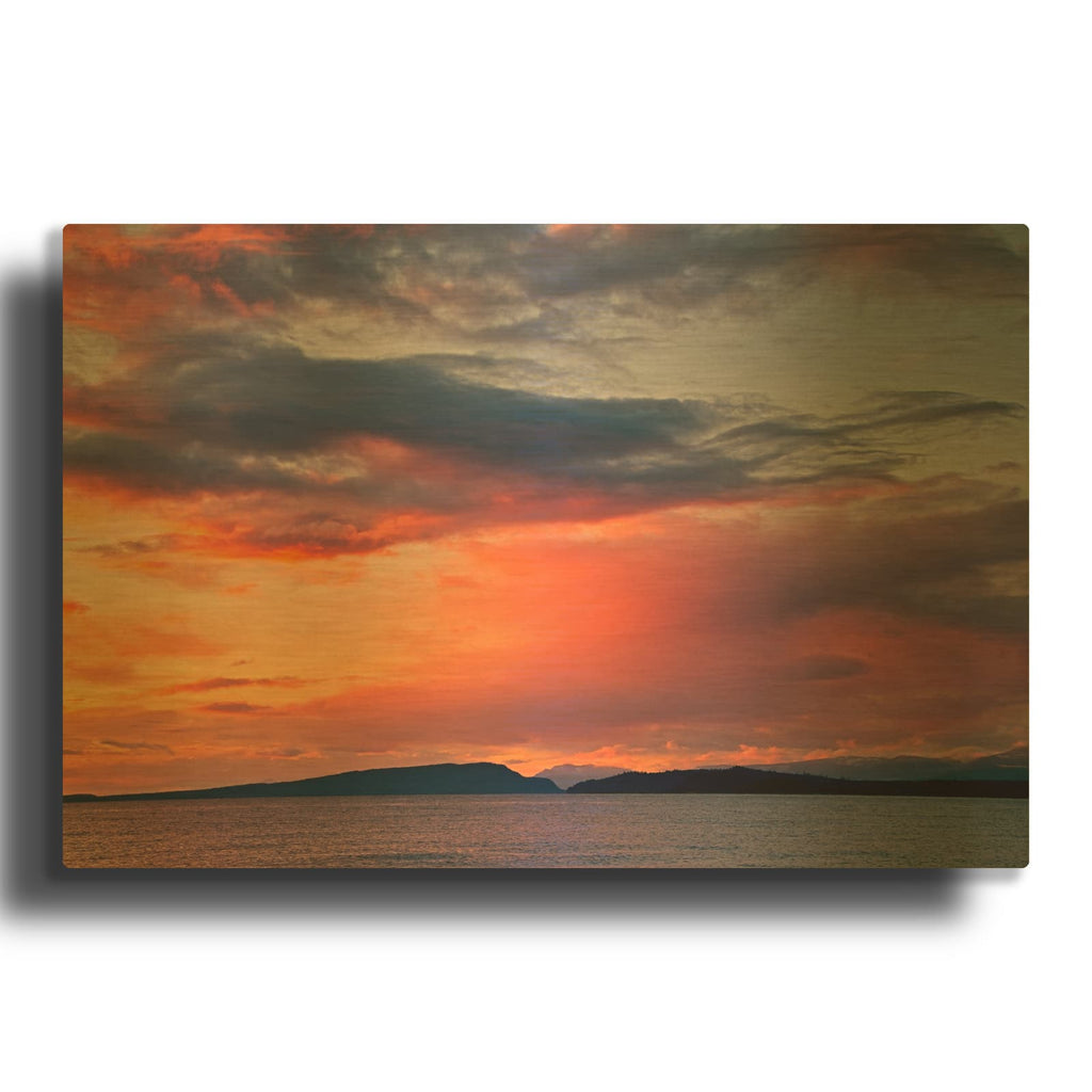 'Sunrise At Goose Spit 60' By Chuck Burdick Gold Metal Wall Art