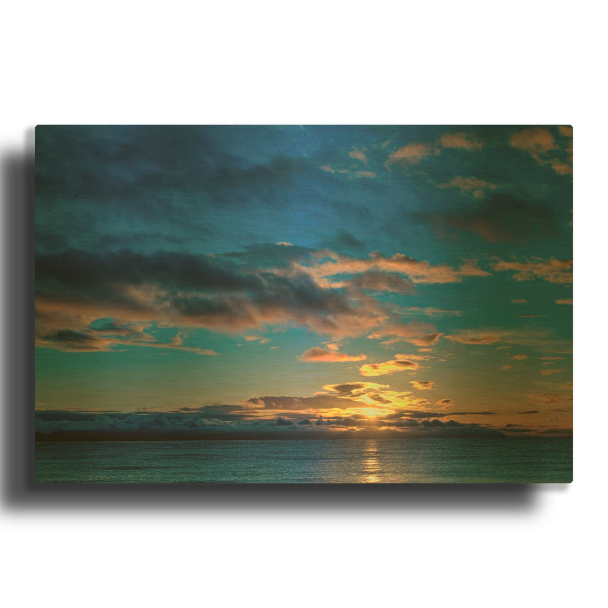 'Sunrise At Goose Spit 84' By Chuck Burdick Gold Metal Wall Art