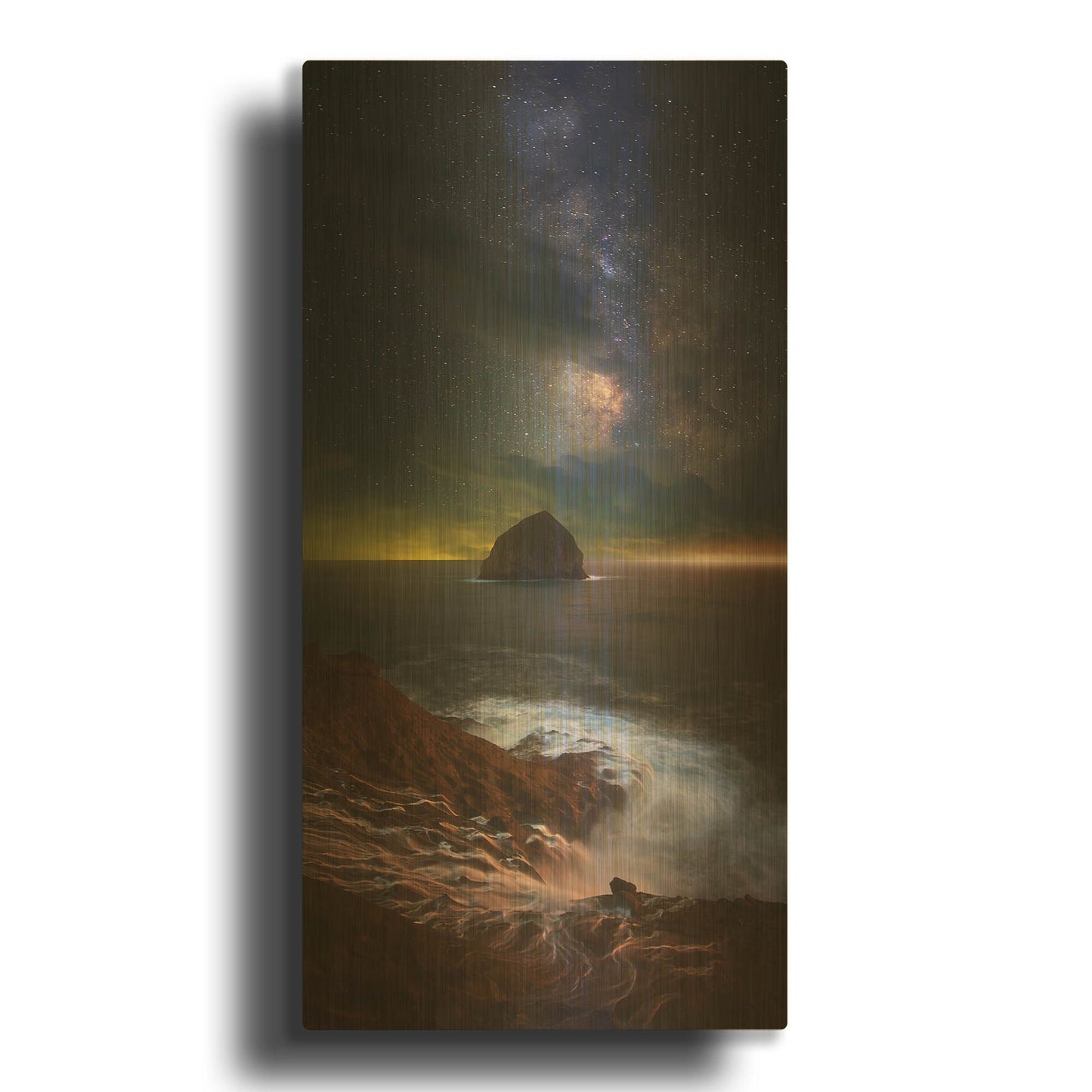 'Kiwanda Skies' By Darren White Gold Metal Wall Art