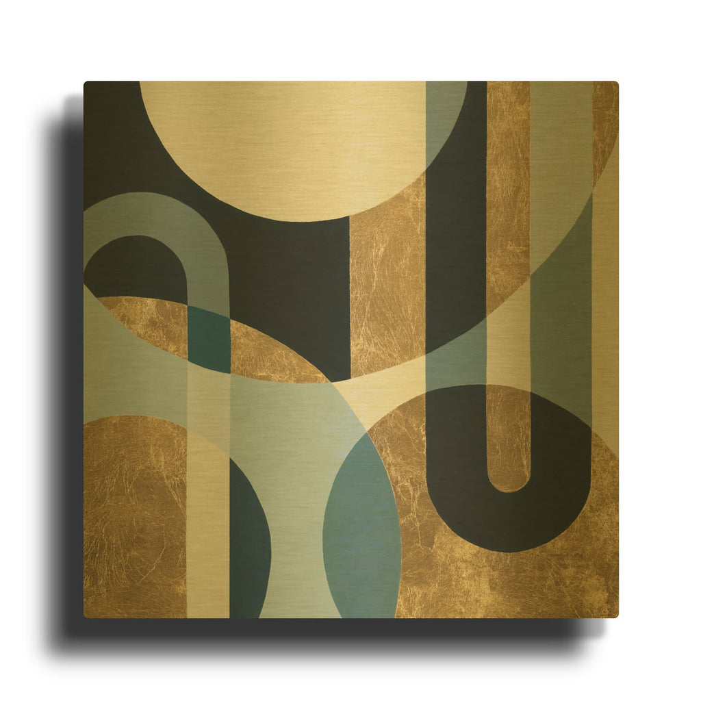 'Earthly Shapes 1' By Max Maxx Gold Metal Wall Art