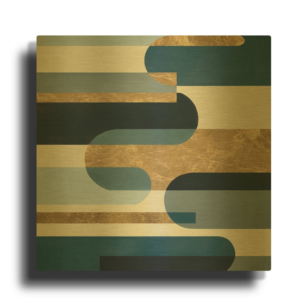 'Earthly Shapes 2' By Max Maxx Gold Metal Wall Art